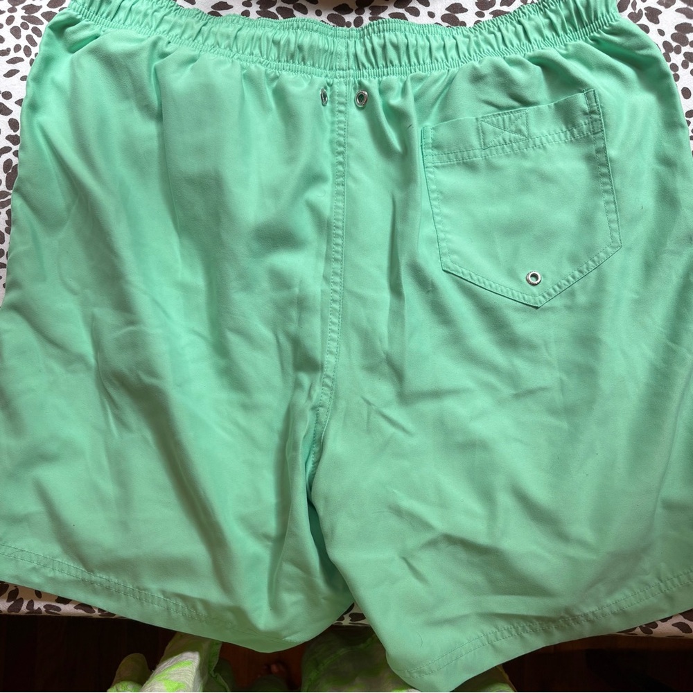 Men's Land’s End lime green Swim Shorts